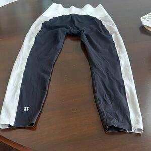 Sweaty Betty Women’s Black and White and Tan Power 7/8 Leggings